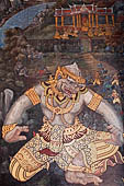 Detail from a mural painting with a 'Ramakien' motif - Thai version of the Indian Ramayana - from the temple complex of the Emerald Buddha, Bangkok (late 18th century) 